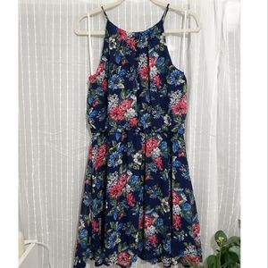 Mini Dress in navy floral
